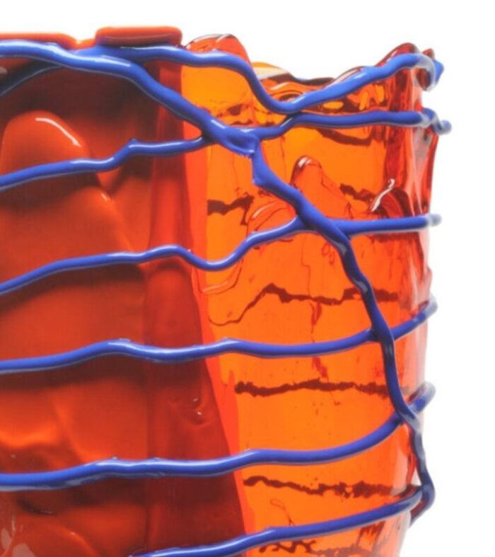 clear orange matt orange matt blue pompitu ii extracolor vase by gaetano pesce for fish design 2