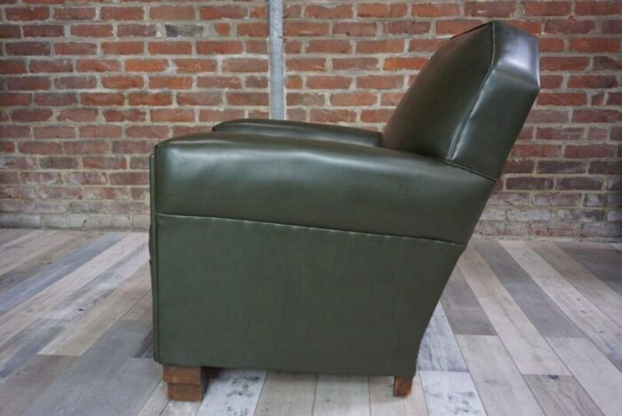 club chair in wood and imitation leather 1930s 1492