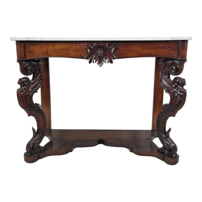 console table in wood and marble 1040