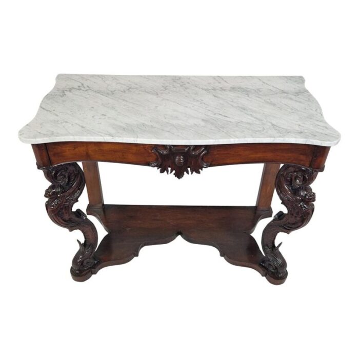 console table in wood and marble 4406