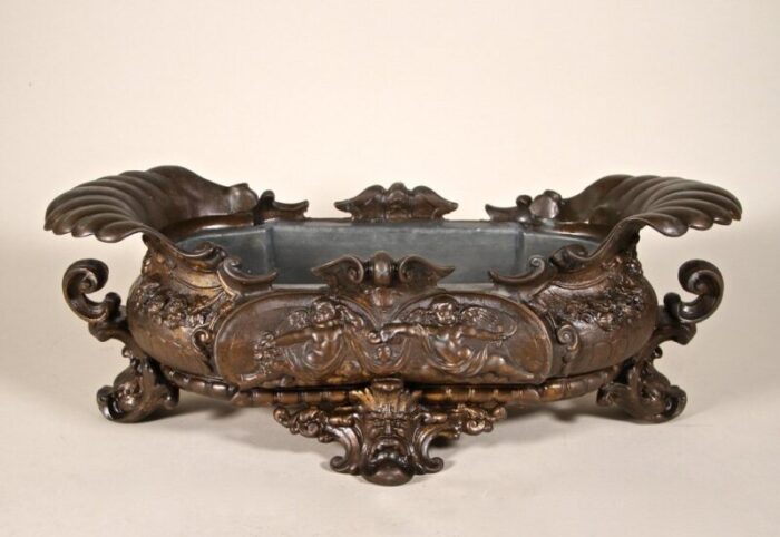 copper plated metal planter italy 1860s 8