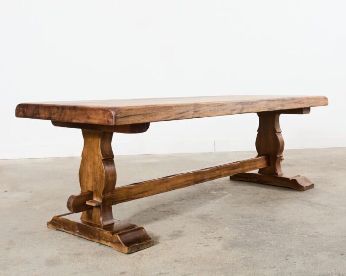 country french provincial walnut farmhouse trestle dining table 2409