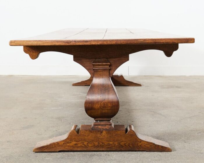 country italian provincial oak farmhouse trestle dining table 0046