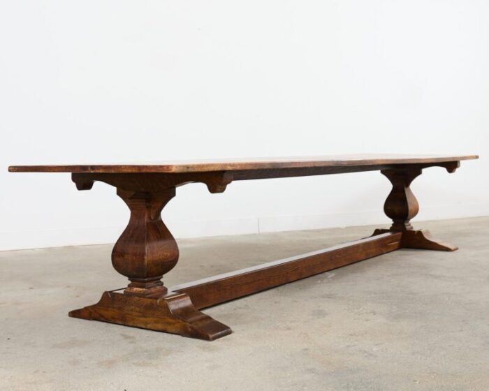 country italian provincial oak farmhouse trestle dining table 7649