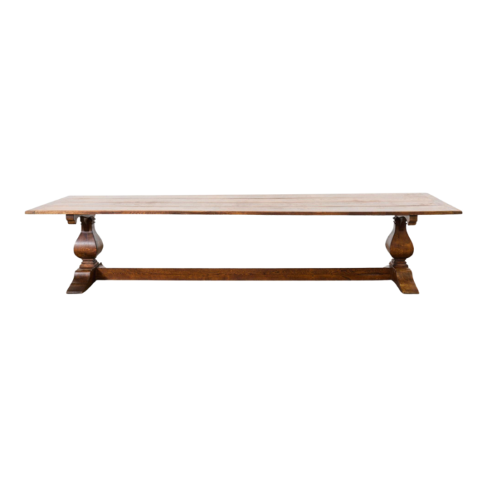 country italian provincial oak farmhouse trestle dining table 8259