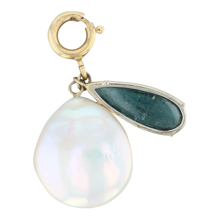 cultured pearl indicolite charm 18k gold gemstone drop nordstrom pendant 6431