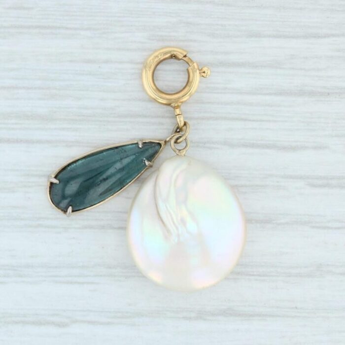 cultured pearl indicolite charm 18k gold gemstone drop nordstrom pendant 9684