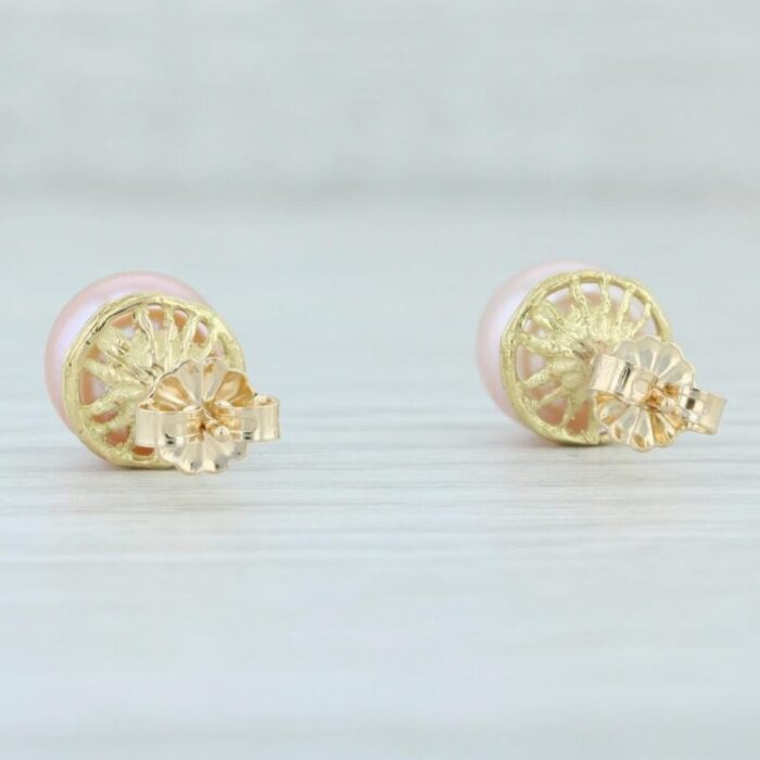 cultured pink pearl stud earrings 14k yellow gold pierced nordstrom 2 pieces 4058