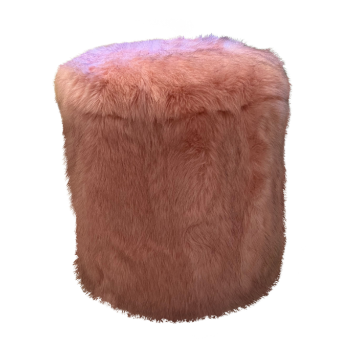 custom made stark fabric pink faux fur pouf 5614