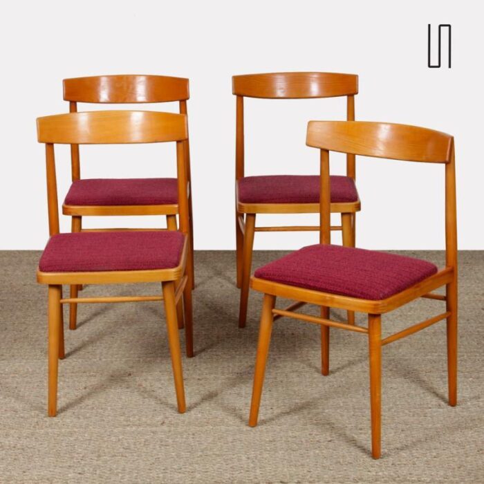 czech dining chairs from ton 1970s set of 4 1075