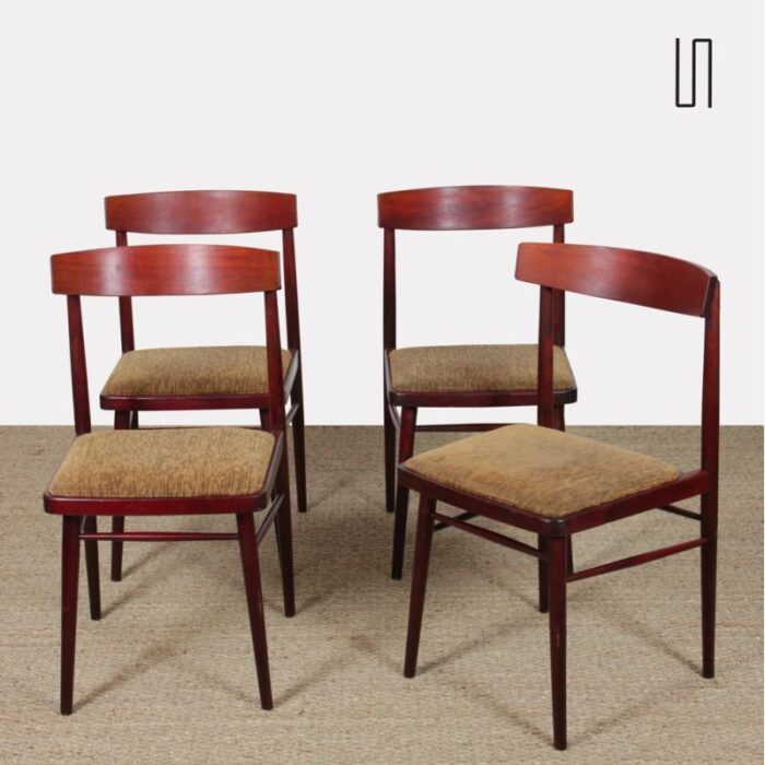 czech dining chairs from ton 1970s set of 4 5523