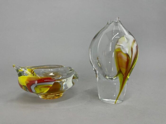 czechoslovakian set of vase and ashtray by jiri suhajek 1970s set of 2 2