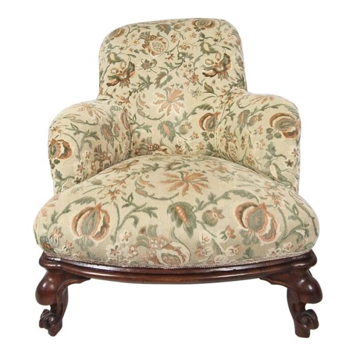 damask fabric armchairs and sofa 1920s set of 3 2311