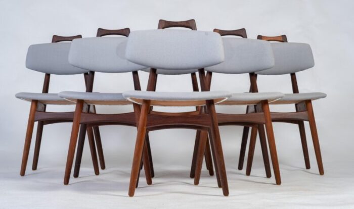 danish dining chairs in teak by ib kofoed larsen 1960s set of 6 4722