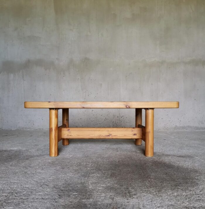 danish minimalist coffee table in oregon pine by knud friis and elmar moltke 1970s 3164