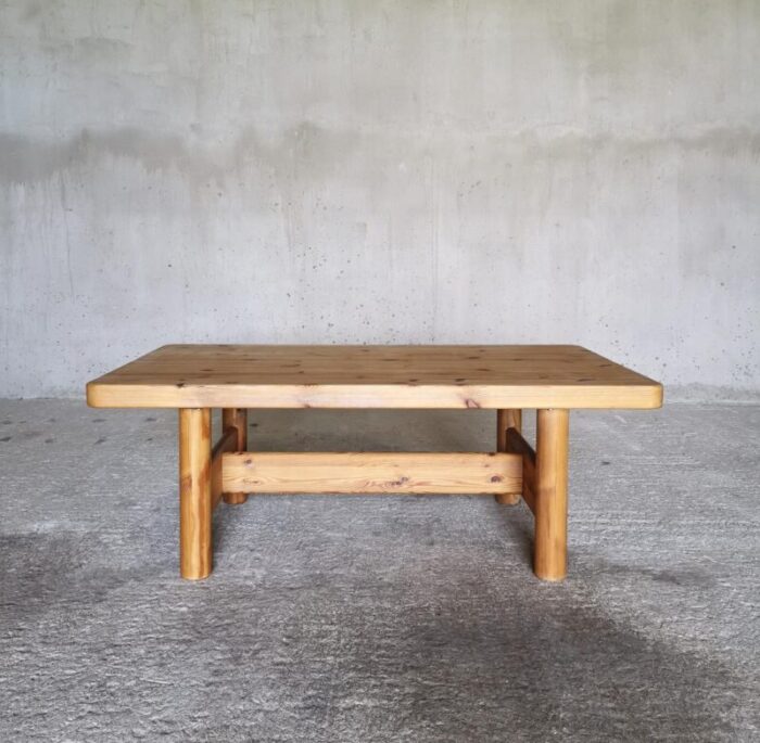 danish minimalist coffee table in oregon pine by knud friis and elmar moltke 1970s 4433