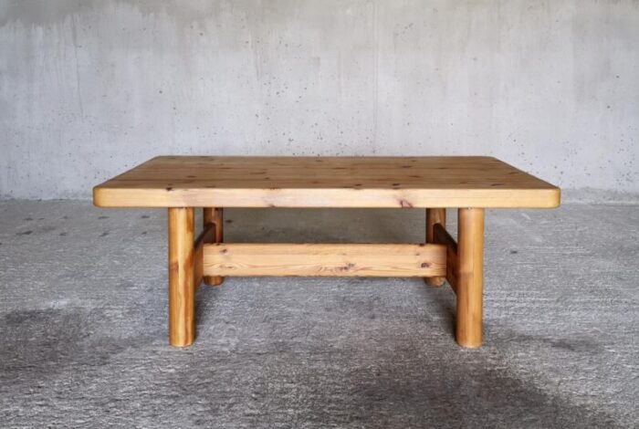 danish minimalist coffee table in oregon pine by knud friis and elmar moltke 1970s 7804