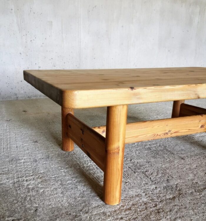 danish minimalist coffee table in oregon pine by knud friis and elmar moltke 1970s 8235