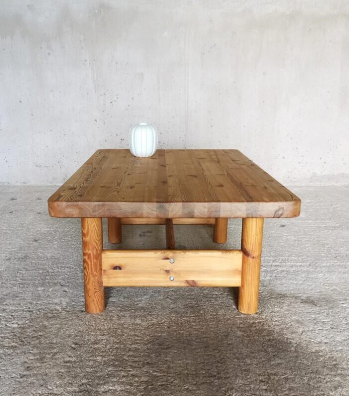 danish minimalist coffee table in oregon pine by knud friis and elmar moltke 1970s 8339