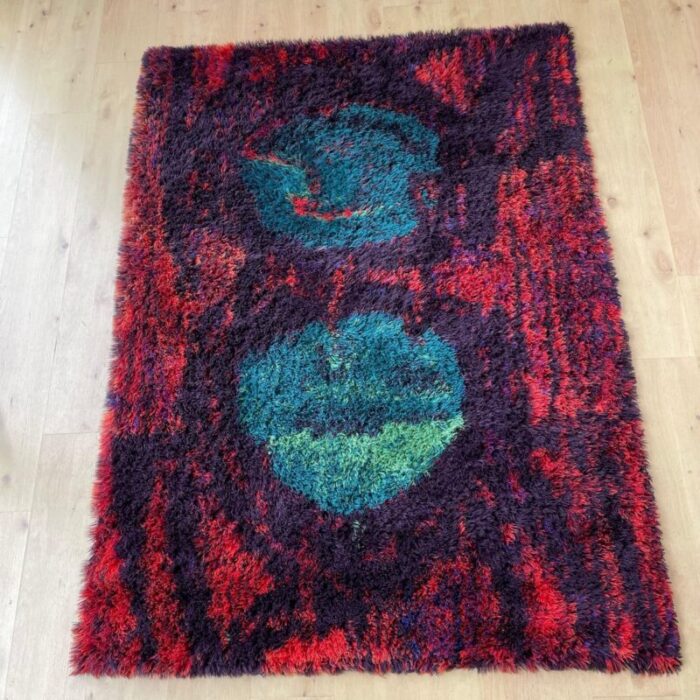 danish modern wool rya denmark no 2 rug tapestry by hojer export wilton 1960s 4