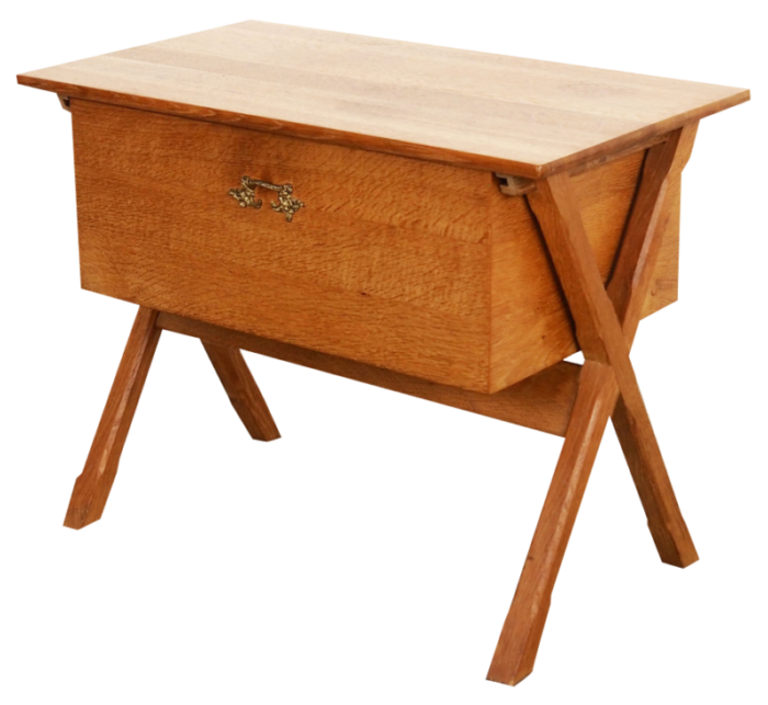 danish oak sewing table by henning kjrnulf 1960s 6703