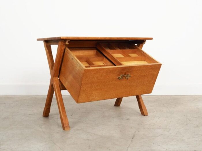 danish oak sewing table by henning kjrnulf 1960s 6732