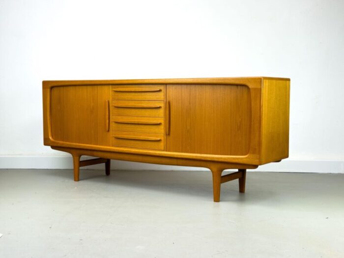 danish teak sideboard with tambour doors from cfc silkeborg 1970s 1667