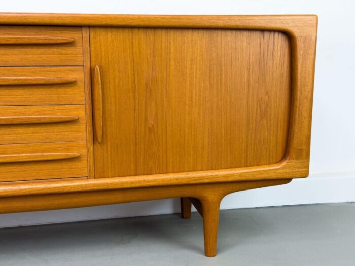 danish teak sideboard with tambour doors from cfc silkeborg 1970s 5119