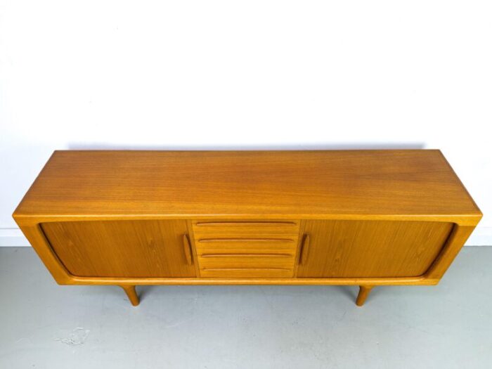 danish teak sideboard with tambour doors from cfc silkeborg 1970s 6972