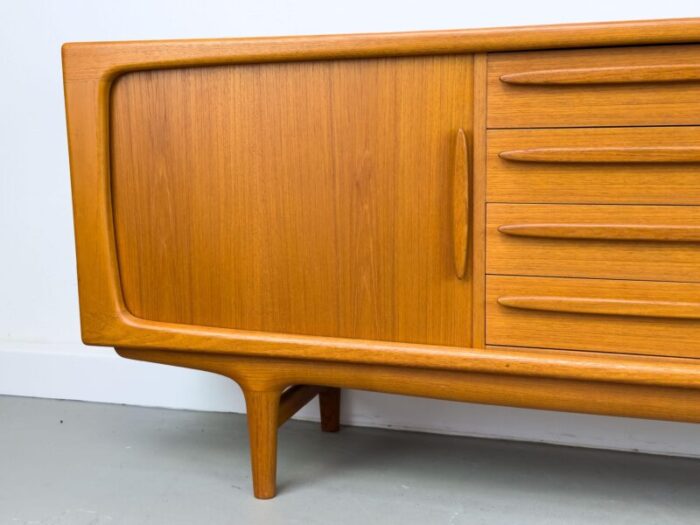 danish teak sideboard with tambour doors from cfc silkeborg 1970s 7157