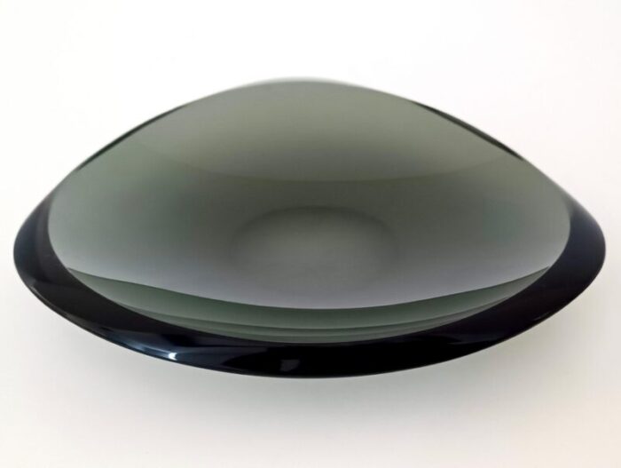 dark green glass ashtray by max ingrand for fontana arte italy 1950s 8633