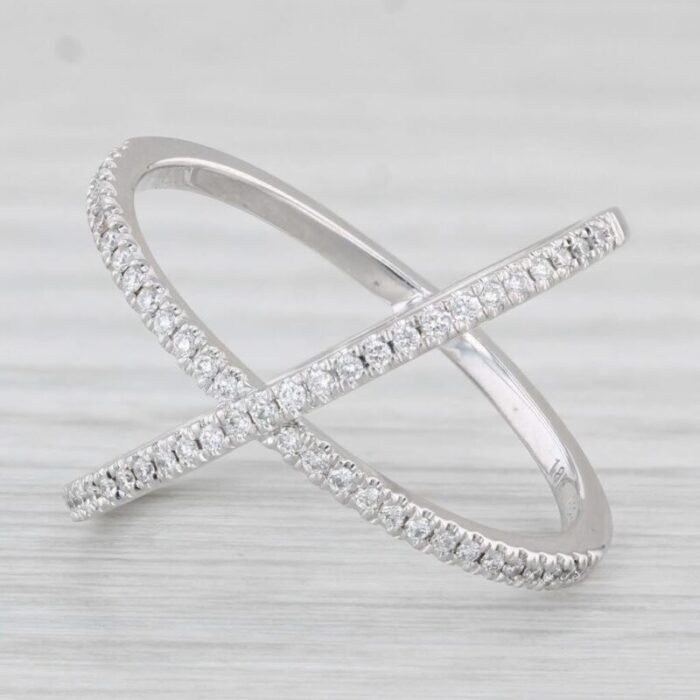 daussi 030ctw diamond orbit ring 18k white gold size 675 7834