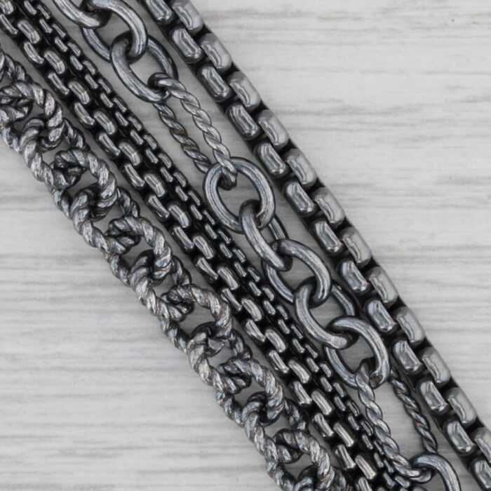 david yurman 5 row blackened chain bracelet sterling silver 7 9894