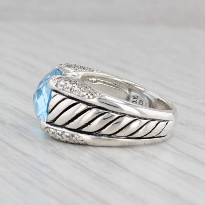 david yurman 610ctw blue topaz diamond ring sterling silver size 625 4134