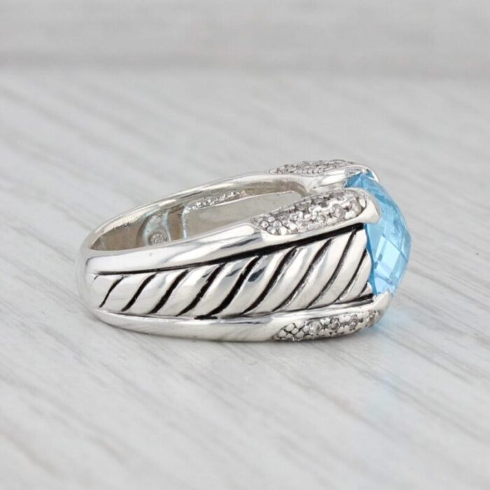 david yurman 610ctw blue topaz diamond ring sterling silver size 625 6359