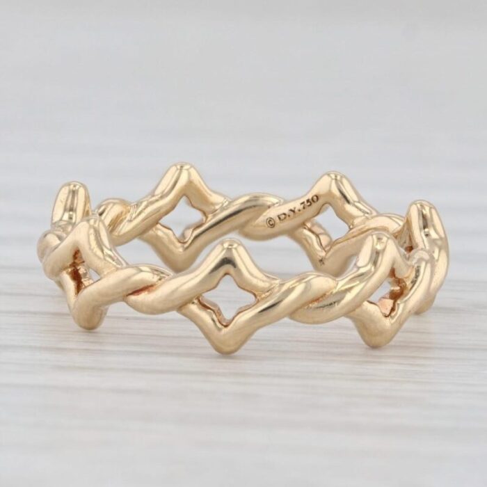 david yurman venetian quarterfoil stackable ring 18k yellow gold band size 625 5027