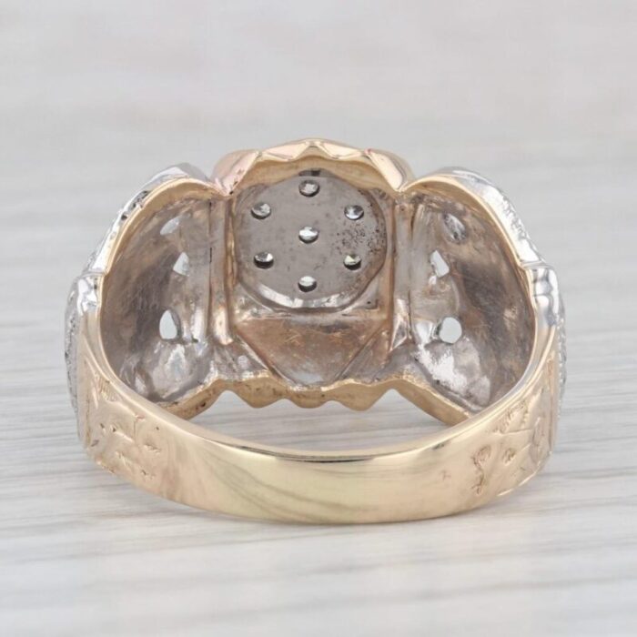 diamond scottish rite masonic eagle ring 10k gold 32nd degree signet size 1025 2060