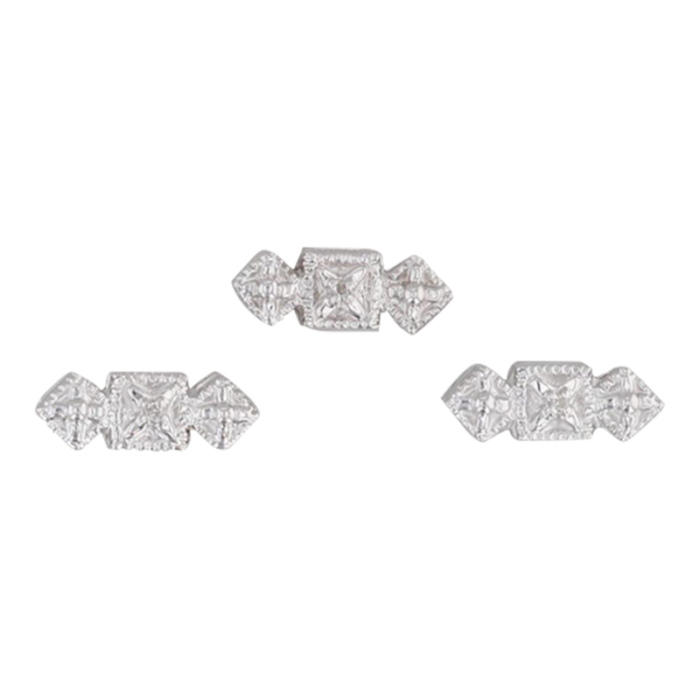 diamond slide bracelet charms spacers set of 3 14k gold richard klein vintage 7311