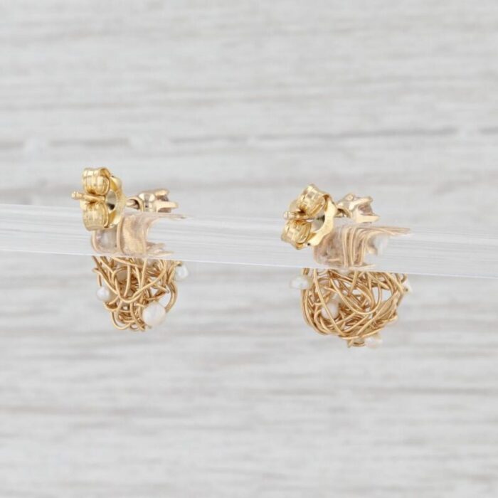 diamond stud earrings pearl nest enhancer charms 10k 18k yellow gold nordstrom 2 pieces 3265