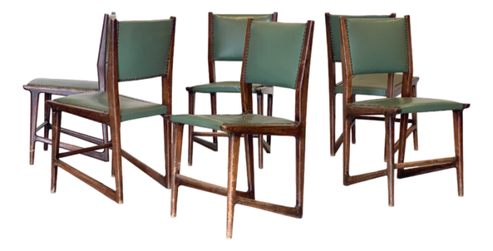 dining chairs in the style of gio ponti 1950s set of 6 2979