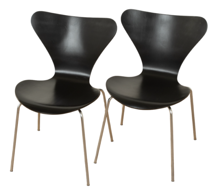 dining chairs model 3107 by arne jacobsen for fritz hansen 1950s set of 2 0560