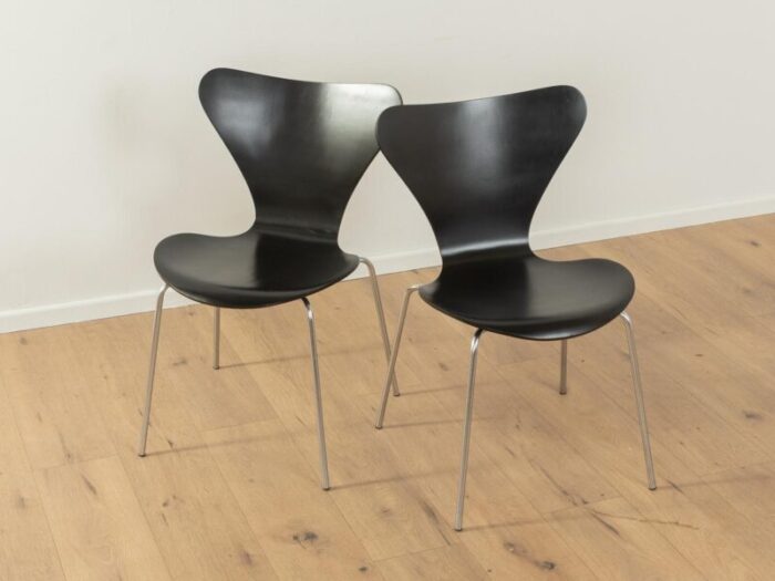 dining chairs model 3107 by arne jacobsen for fritz hansen 1950s set of 2 7762