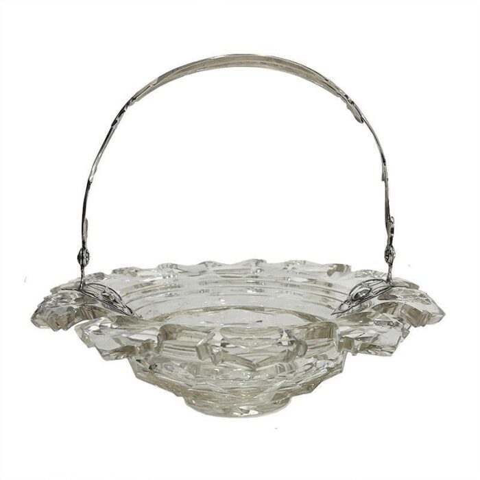 dutch bowl in crystal with silver swing handle 1875 2