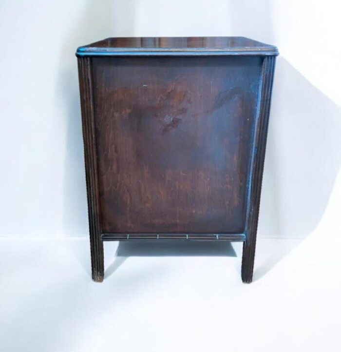 early 20th century art deco vinyl record stand side table 3486