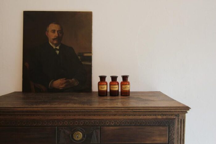 early 20th century german apothecary glass jars 1920s set of 3 3337