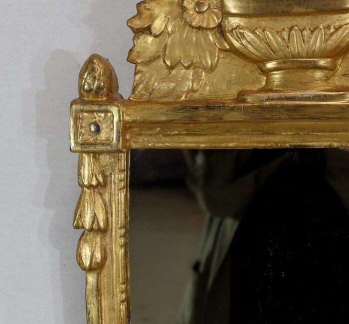 early 20th century golden wood mirror in the style of louis xvi 4