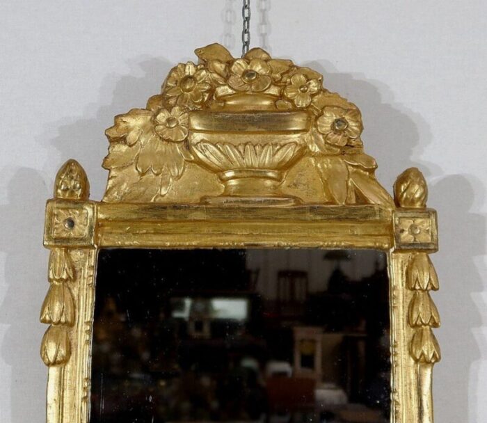 early 20th century golden wood mirror in the style of louis xvi 5