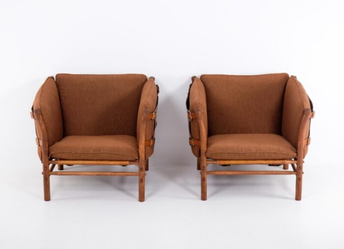 easy chairs model ilona by arne norell 1970s set of 2 3512