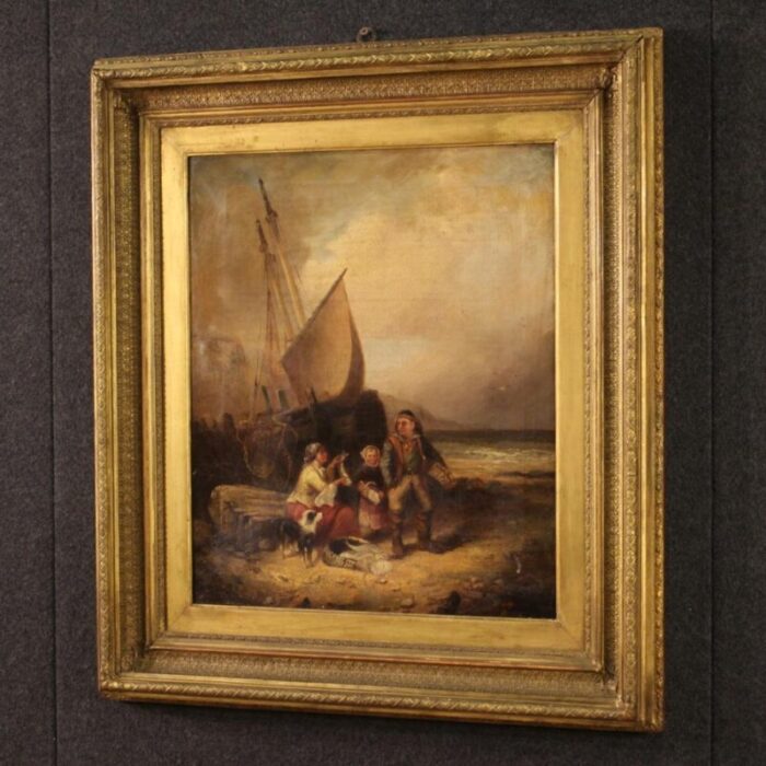 english artist seascape 1868 oil on canvas framed 5492