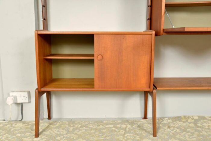 ergo 3 bay teak freestanding modular shelving wall system bar by john texmon for blindheim mobelfabrikk norway 1961 1138